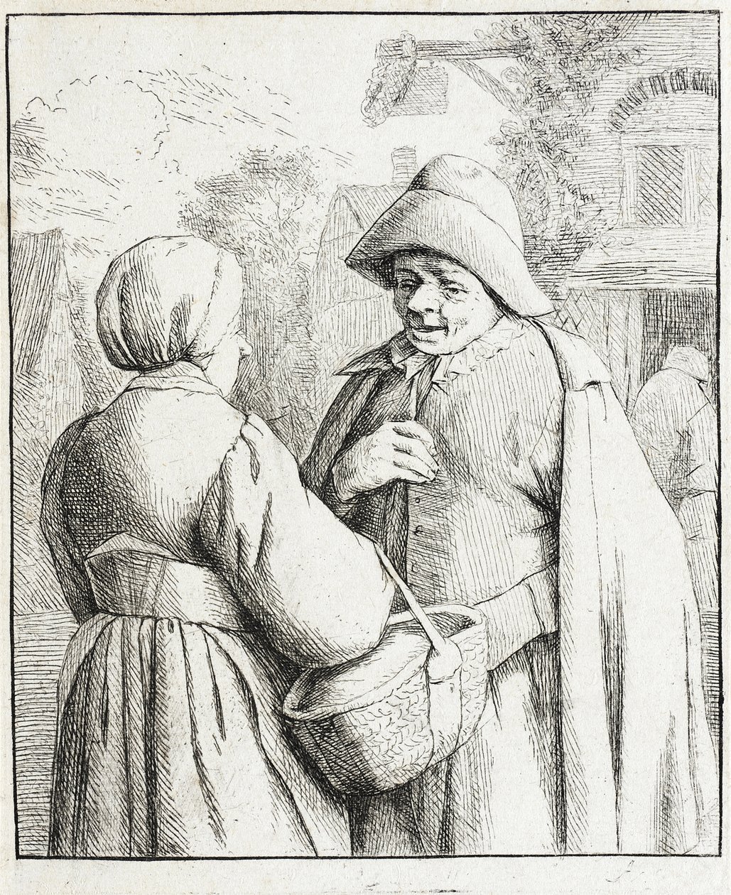 Un homme et une femme conversant - Adriaen van Ostade