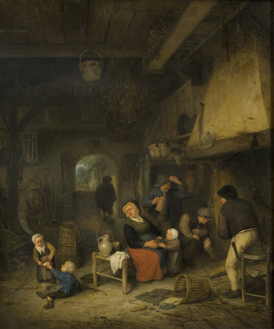 Famille de paysans dans une auberge - Adriaen van Ostade