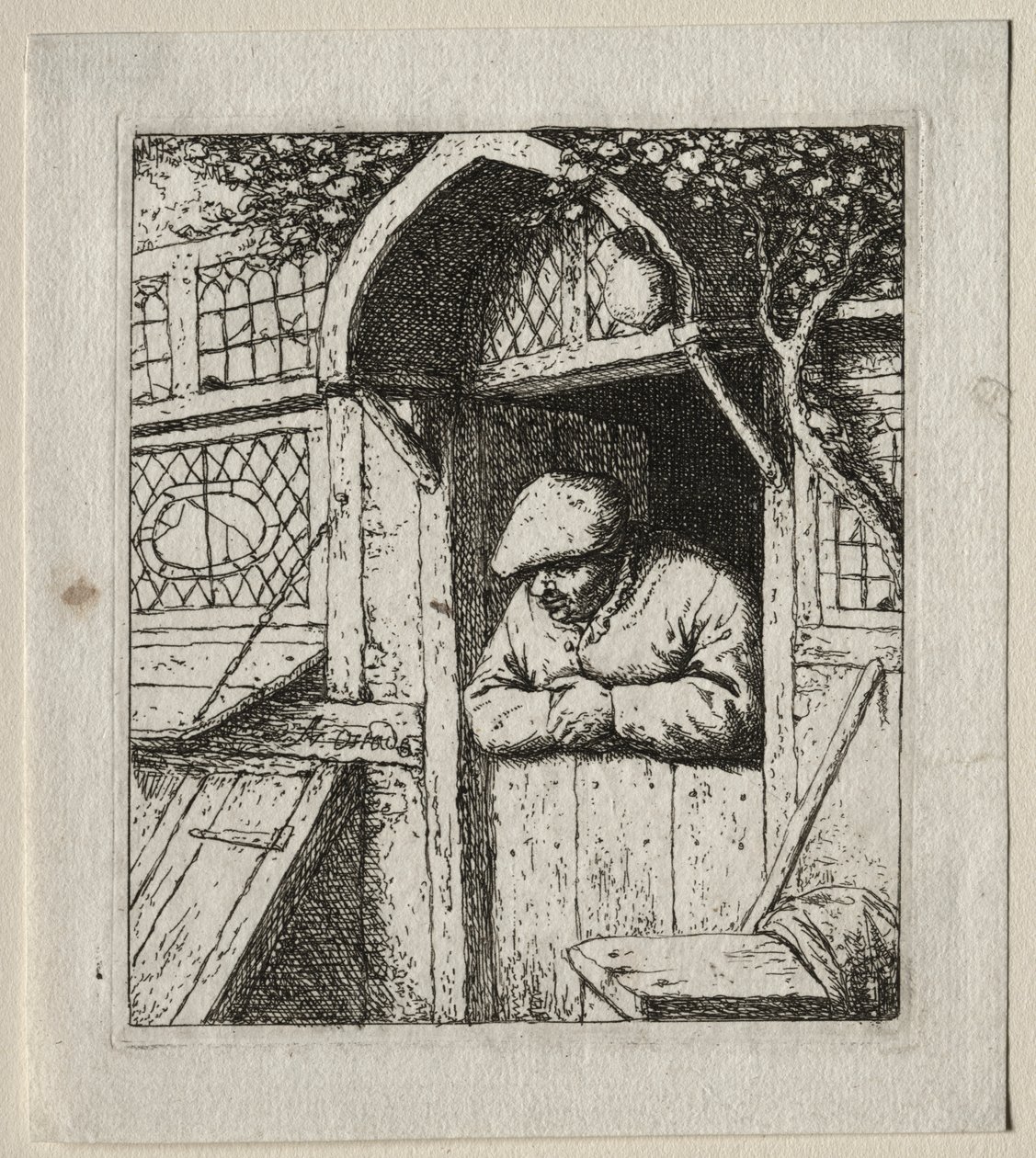 Paysanne appuyée sur sa porte - Adriaen van Ostade