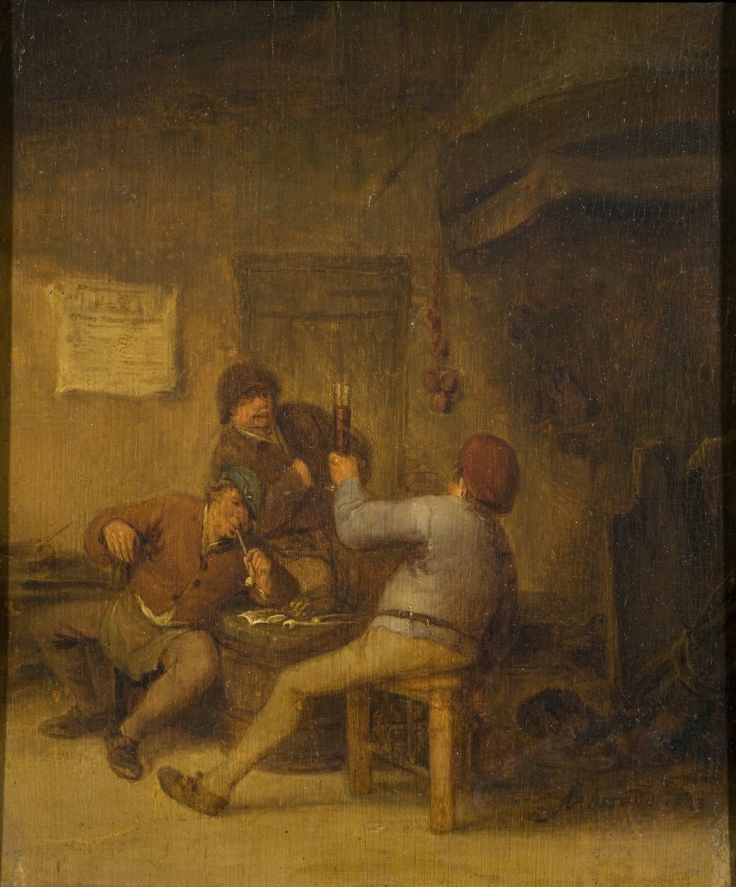 Paysans buvant et fumant - Adriaen van Ostade