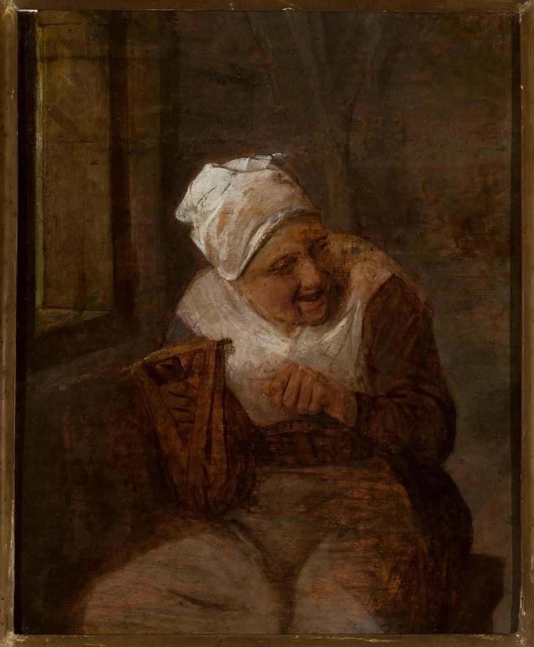 Femme filant près de la fenêtre - Adriaen van Ostade