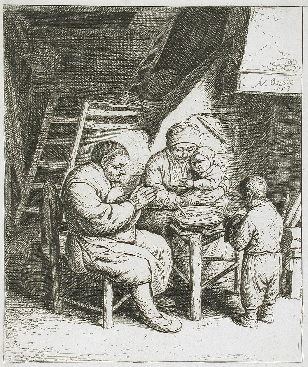Le bénédicité - Adriaen van Ostade