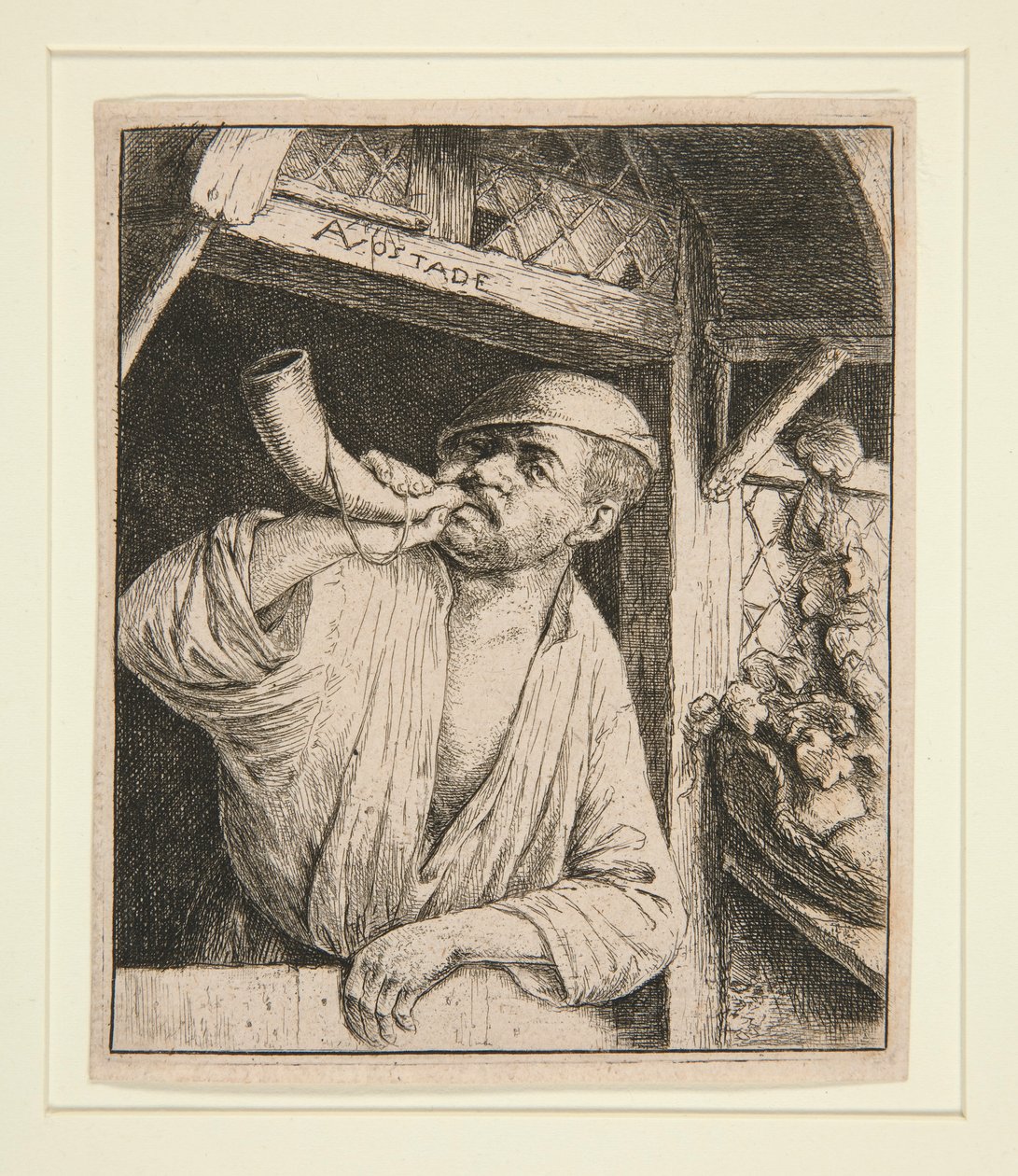 Le boulanger sonnant son cor - Adriaen van Ostade