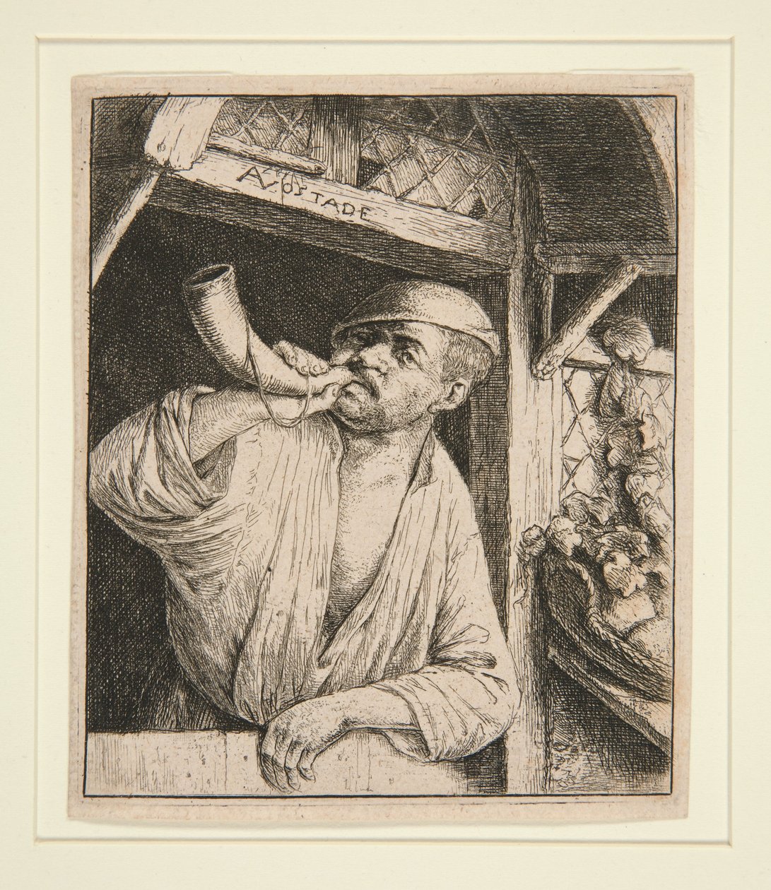 Le boulanger qui fait retentir sa corne - Adriaen van Ostade