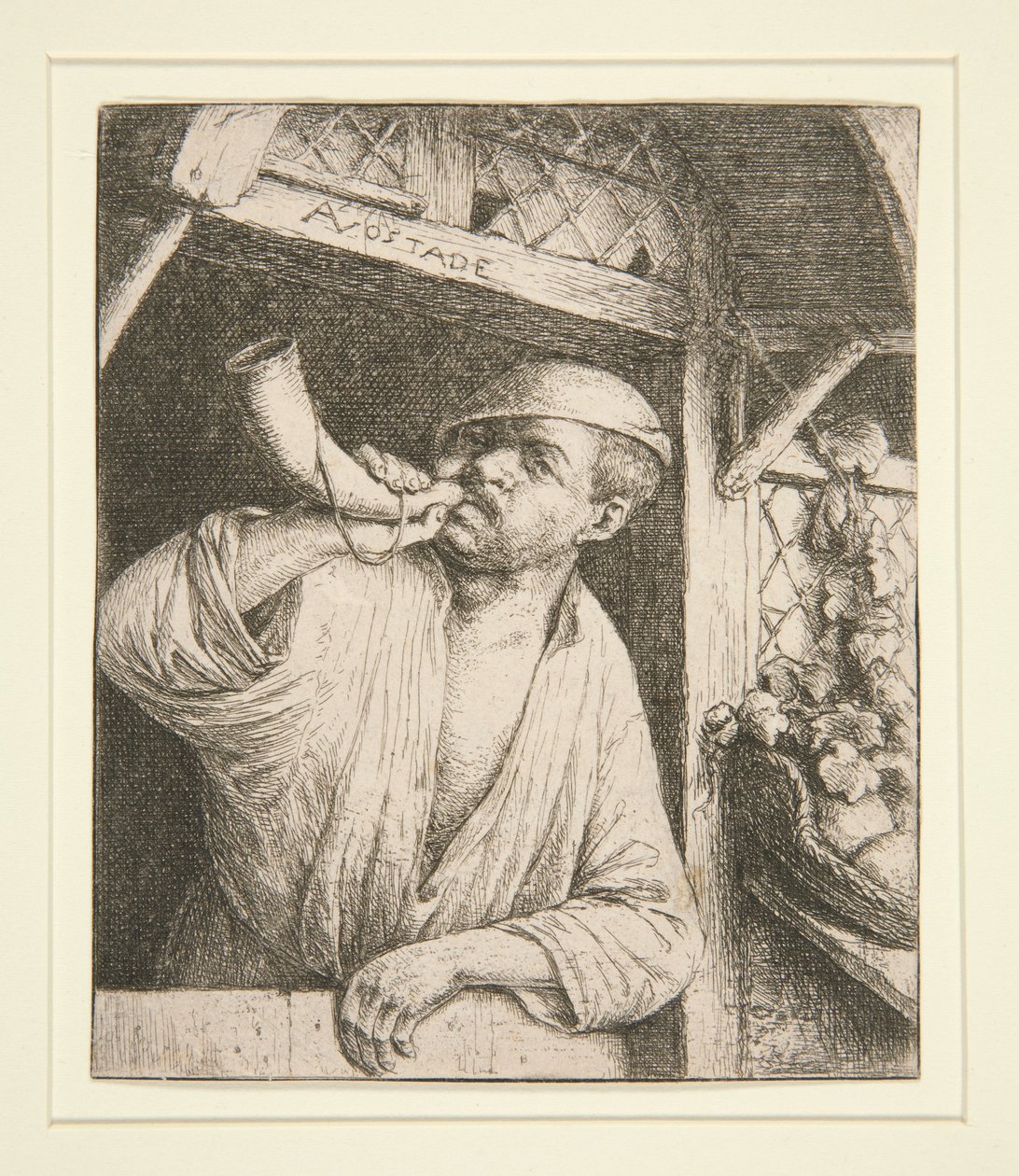 Le boulanger sonnant du cor - Adriaen van Ostade