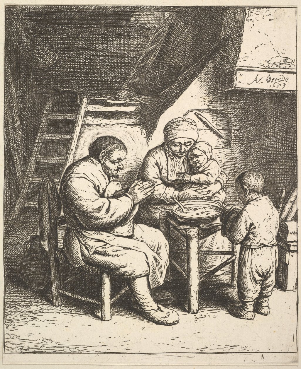 La bénédiction - Adriaen van Ostade