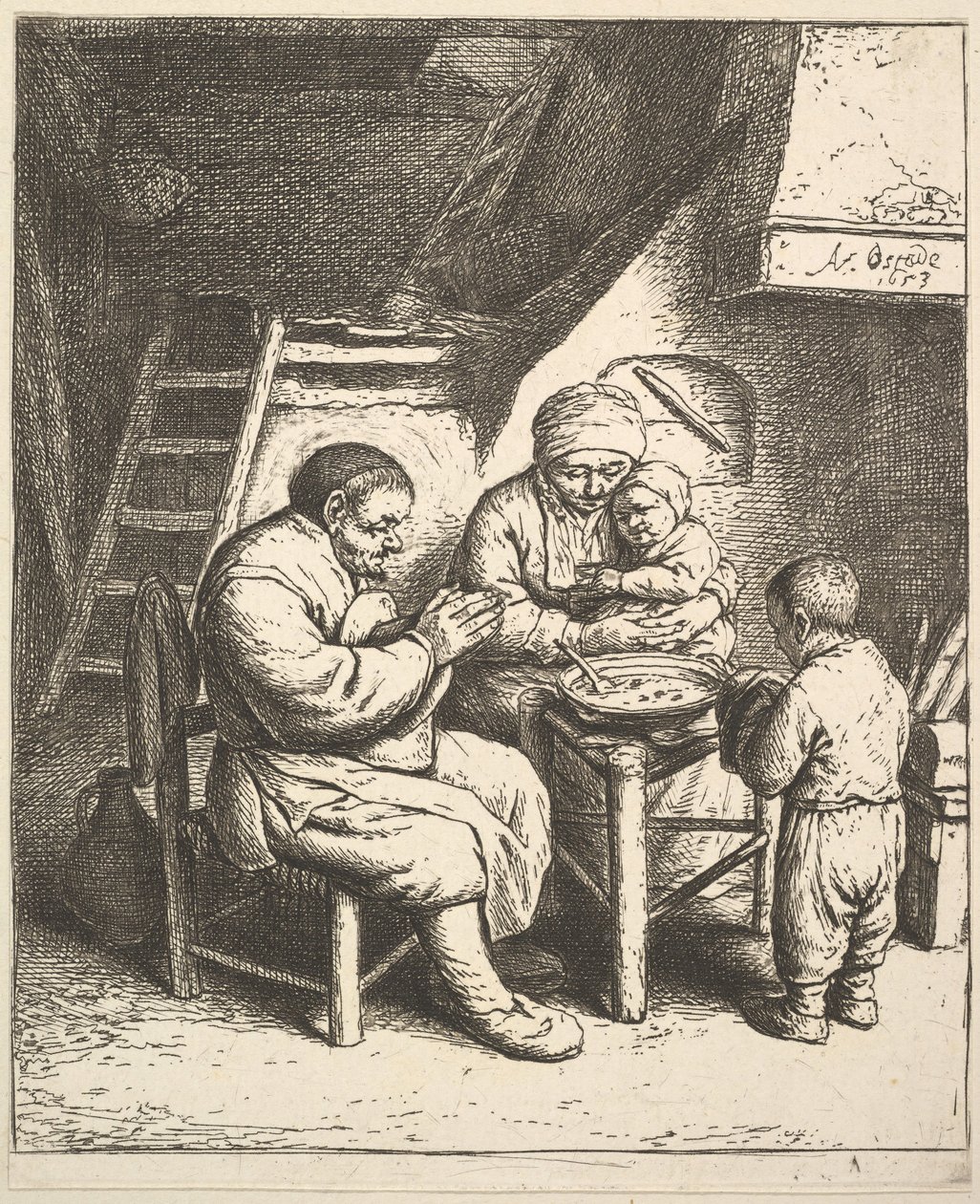 La Bénédiction - Adriaen van Ostade