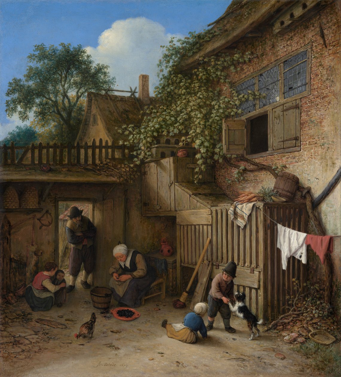 La cour de la chaumière - Adriaen van Ostade