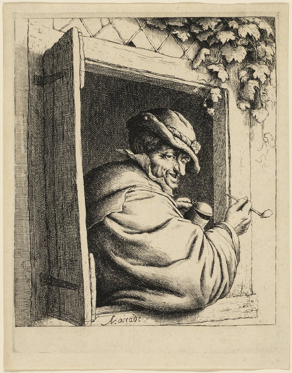 Le Fumeur à la fenêtre - Adriaen van Ostade