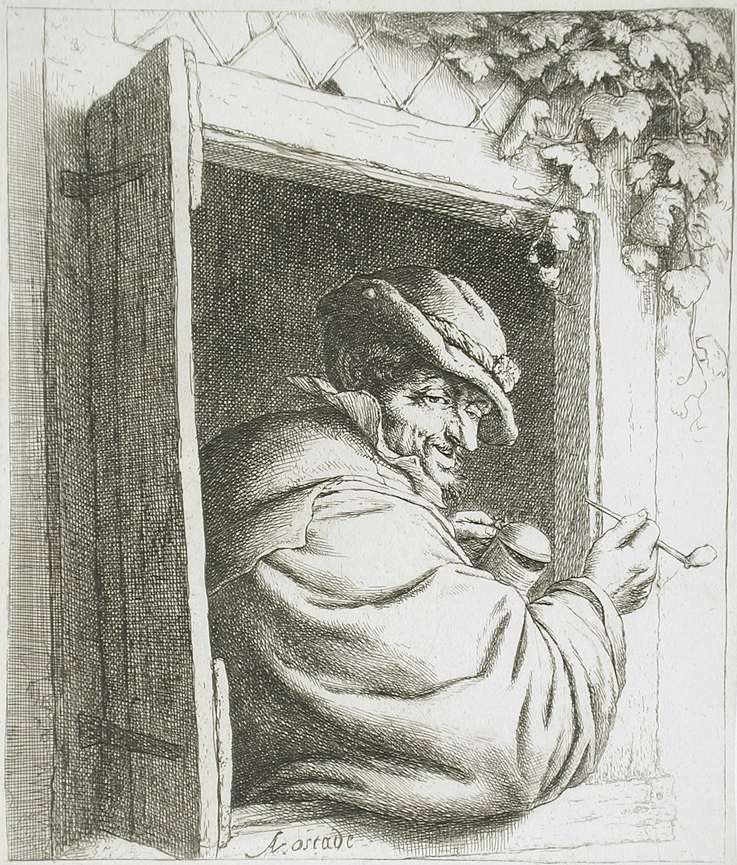 Le fumeur à la fenêtre - Adriaen van Ostade