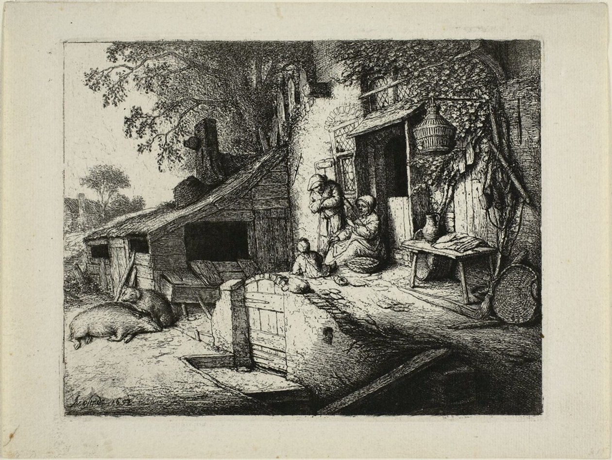 La femme qui tourne - Adriaen van Ostade