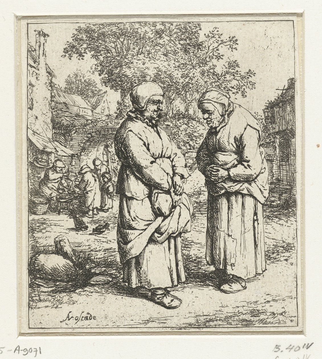 Deux vieilles femmes en conversation - Adriaen van Ostade