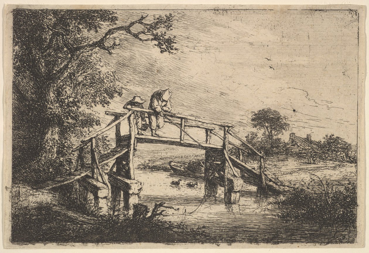 Deux pêcheurs sur un pont, 1647 - Adriaen van Ostade