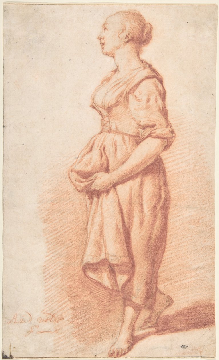 Ein junges Mädchen, das nach links geht - Adriaen van de Velde