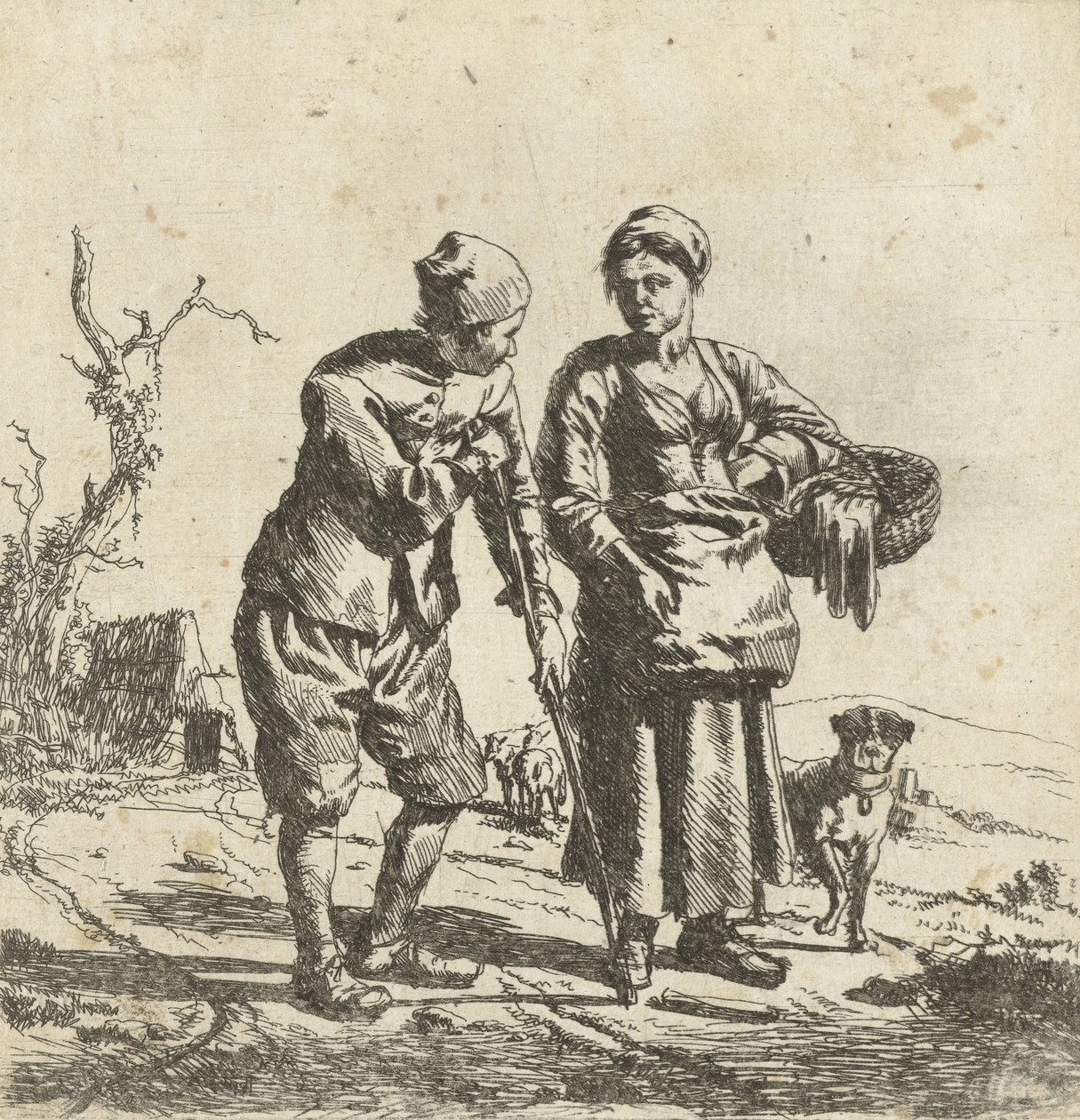 Fermier et sa femme en conversation - Adriaen van de Velde