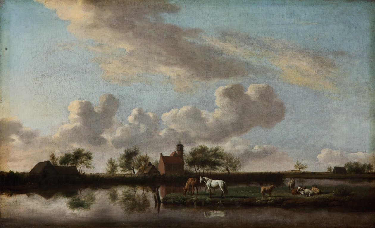 Paysage fluvial plat - Adriaen van de Velde