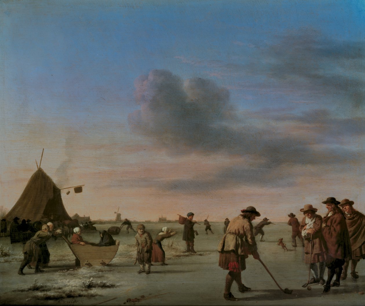 Golfeurs sur la glace près de Haarlem, 1668 - Adriaen van de Velde
