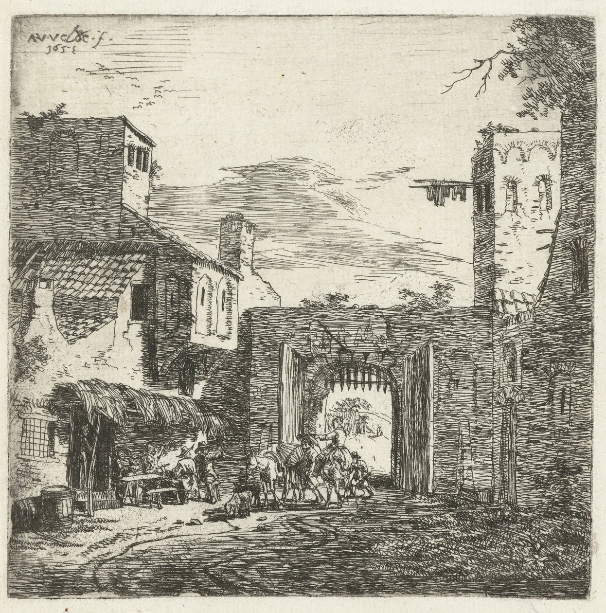 Auberge à la porte de la ville, 1653 - Adriaen van de Velde