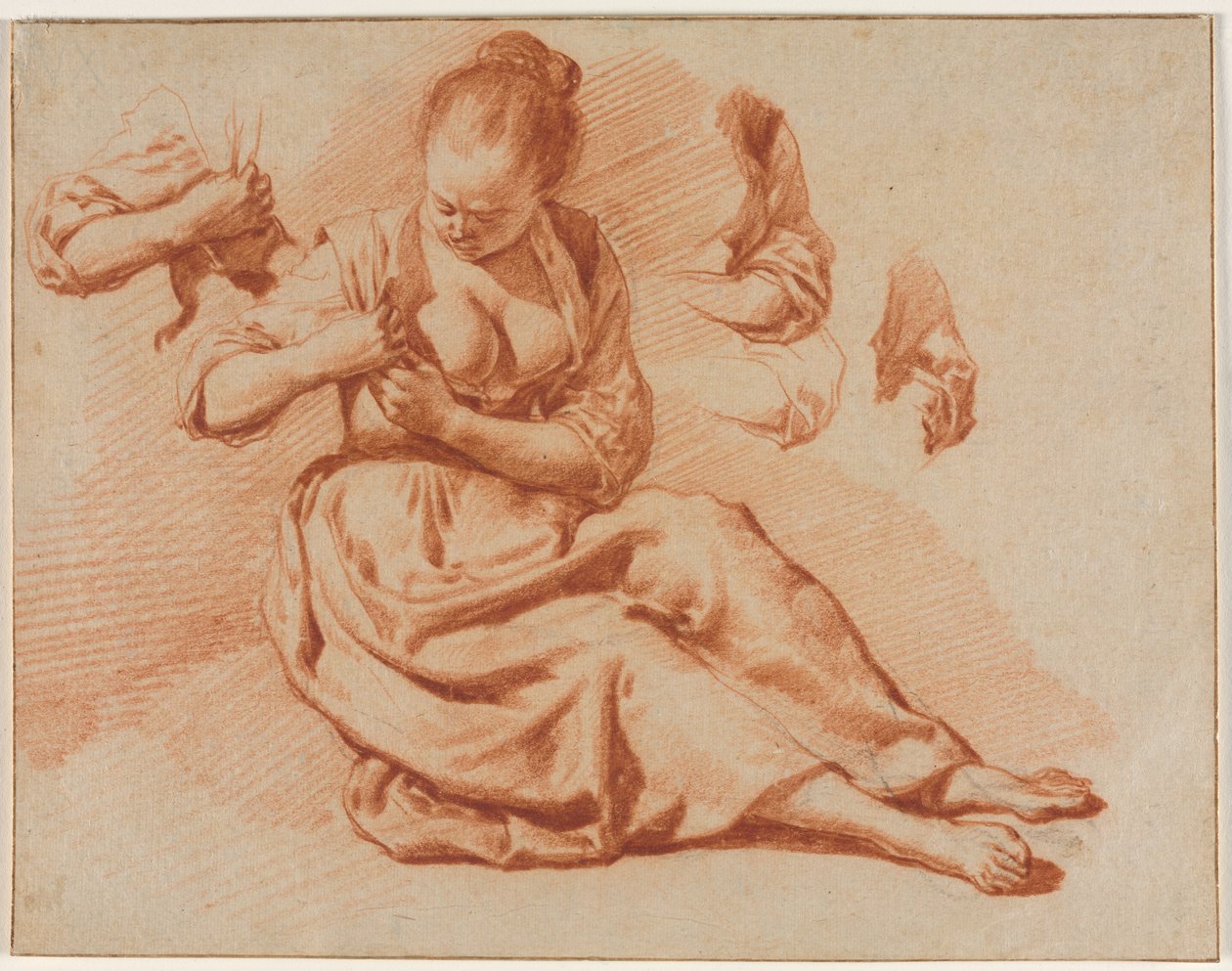 Femme assise cherchant des puces, c. 1671 - Adriaen van de Velde