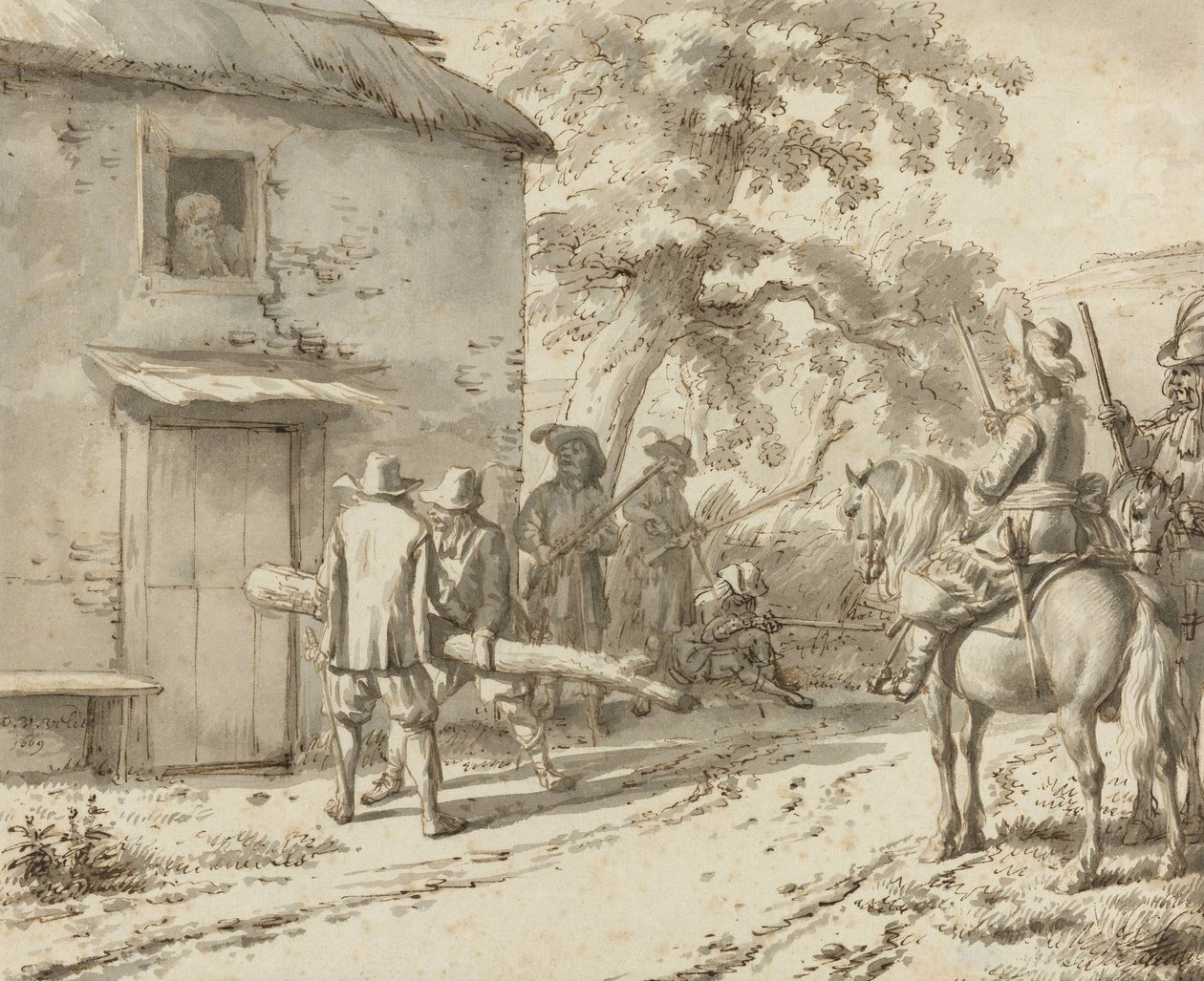 Soldats forçant une porte, 1669 - Adriaen van de Velde