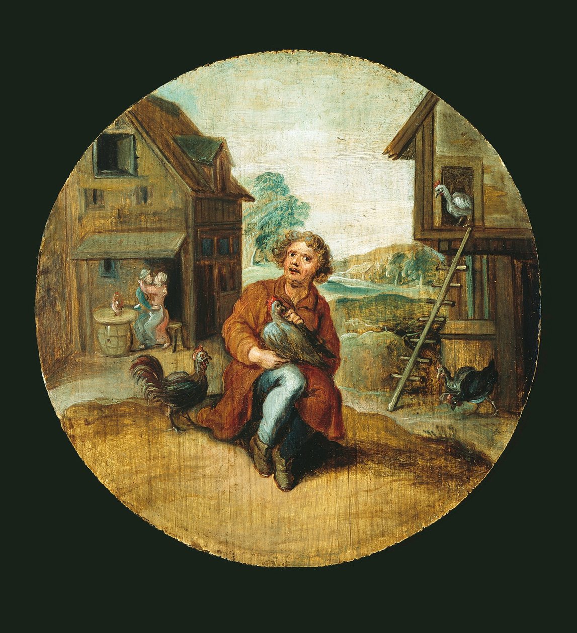 Dans la cour de ferme - Adriaen van de Venne