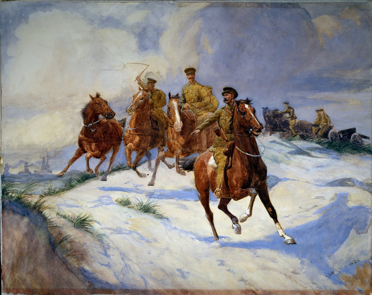 Artillerie sur les dunes, Flandres, 1915 - Adrian Jones