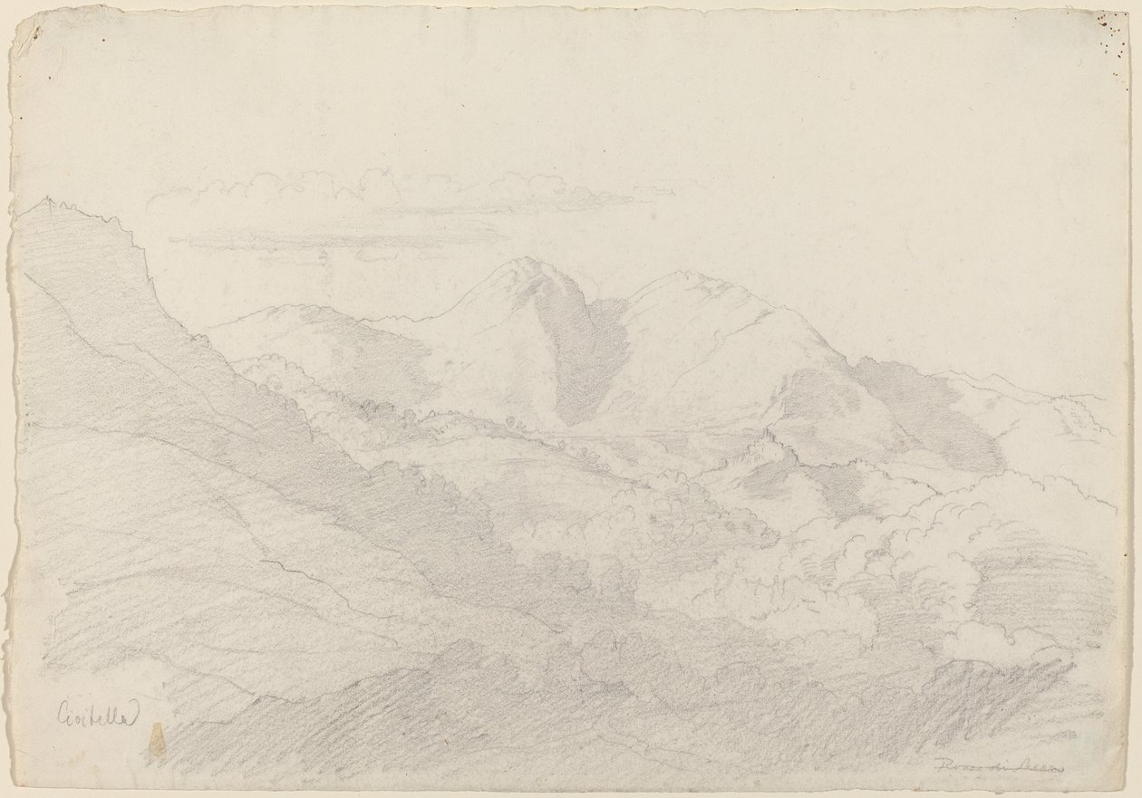 Les collines sabines et Rocca Santo Stefano vues de Civitella - Adrian Ludwig Richter
