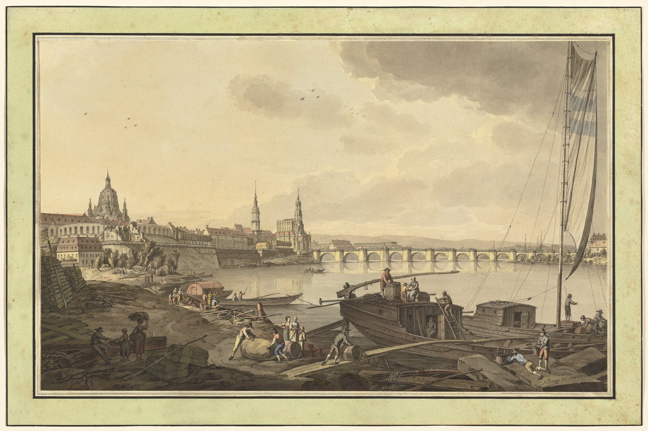 Dresde depuis les rives de l