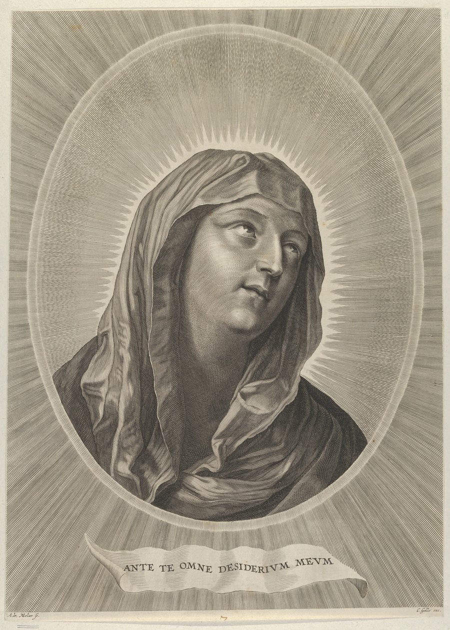 La tête de la Vierge regardant vers la droite, dans un cadre ovale, d