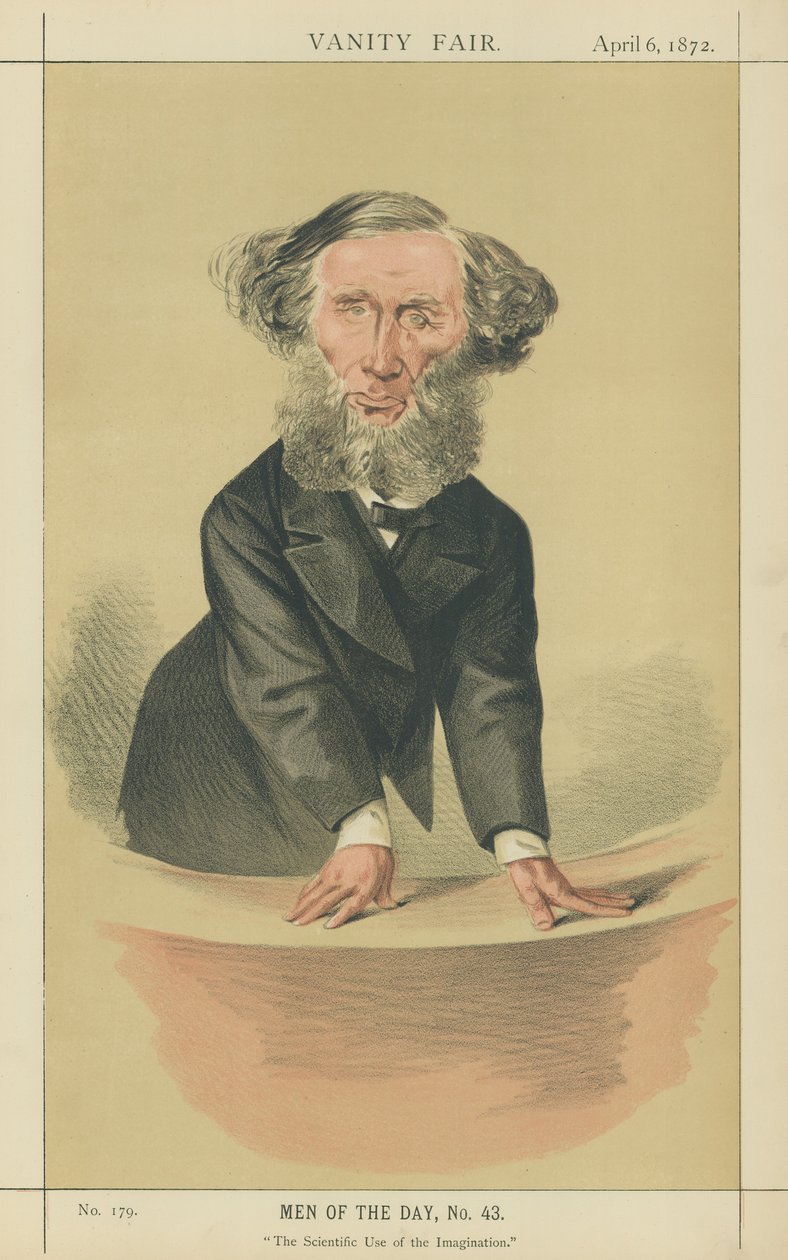 Professeur John Tyndall (lithographie couleur) - Adriano Cecioni