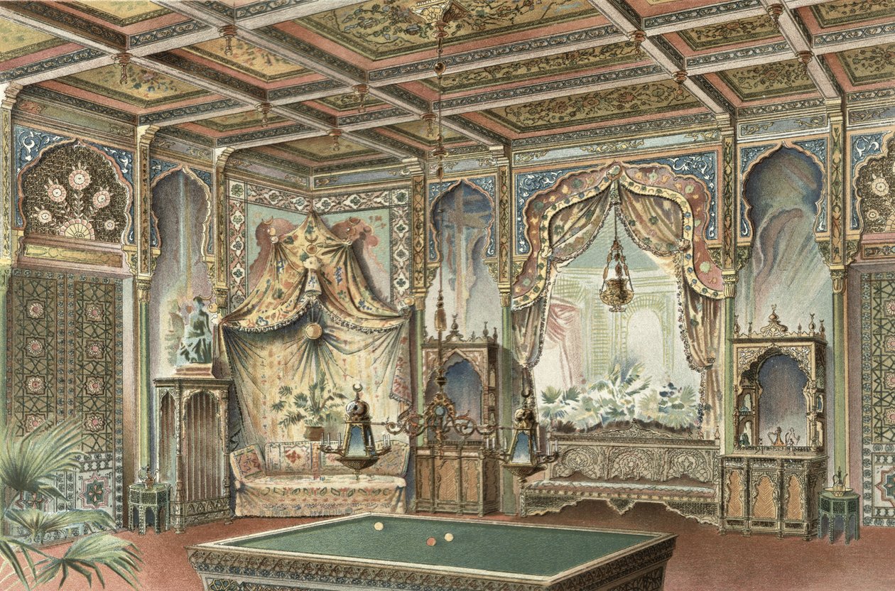 Une salle de billard mauresque, illustration de 