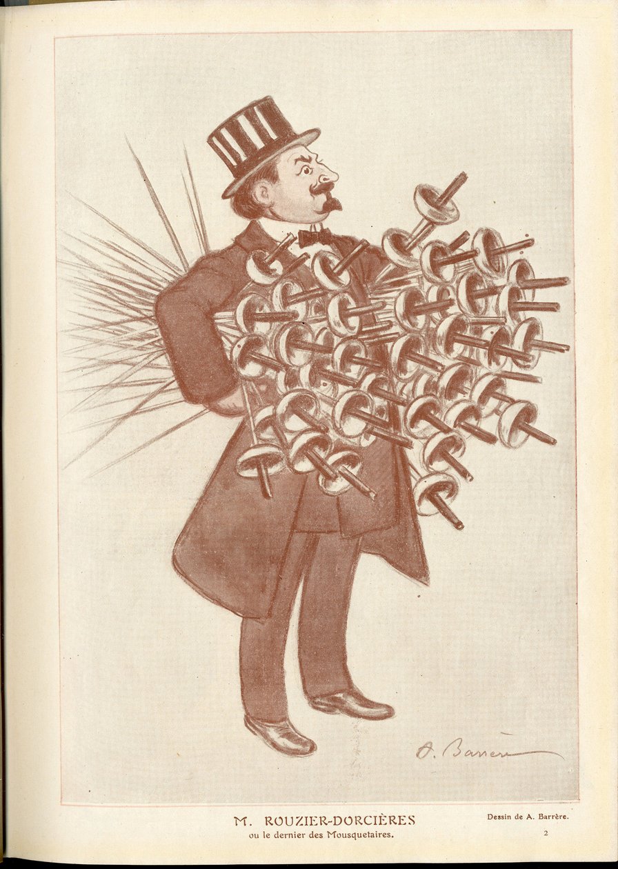 Fantasio, ca. 1912 - Illustration de A Barrere (1874-1931): Escrime - Rouzier Dorcieres - Adrien Barrere