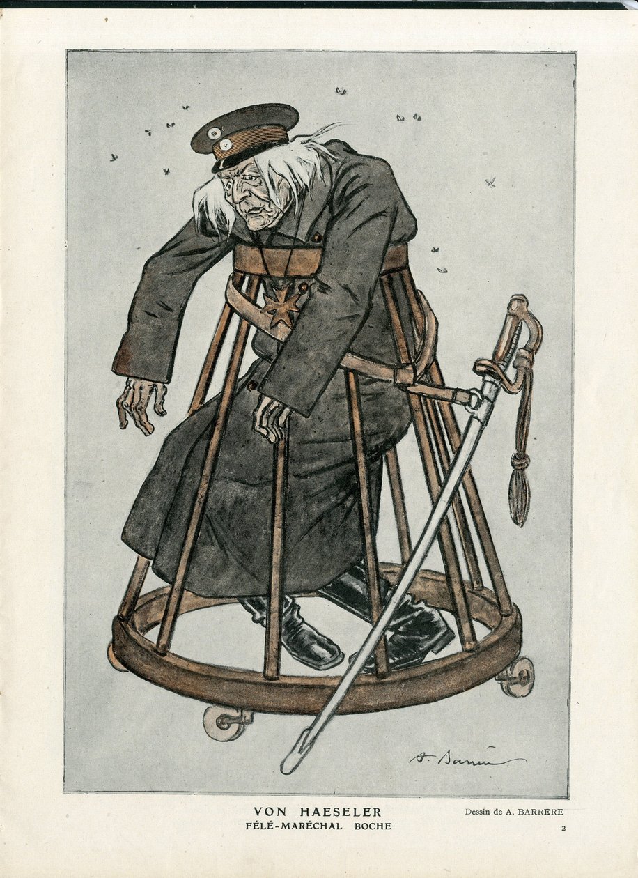 Fantasio, vers 1916_6_1 - Illustration de A Barrere (1874-1931): Guerre de 14-18, Allemagne Prusse, Vérifier dates - Von Haesler - Sénilisation - Adrien Barrere
