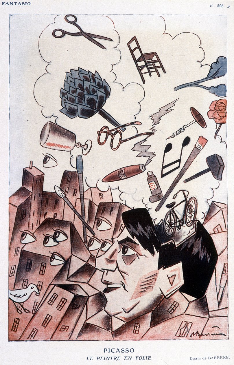 Dessin humoristique sur Pablo Picasso par Barrère - dans Fantasio, du 15/11/1928. - Adrien Barrere