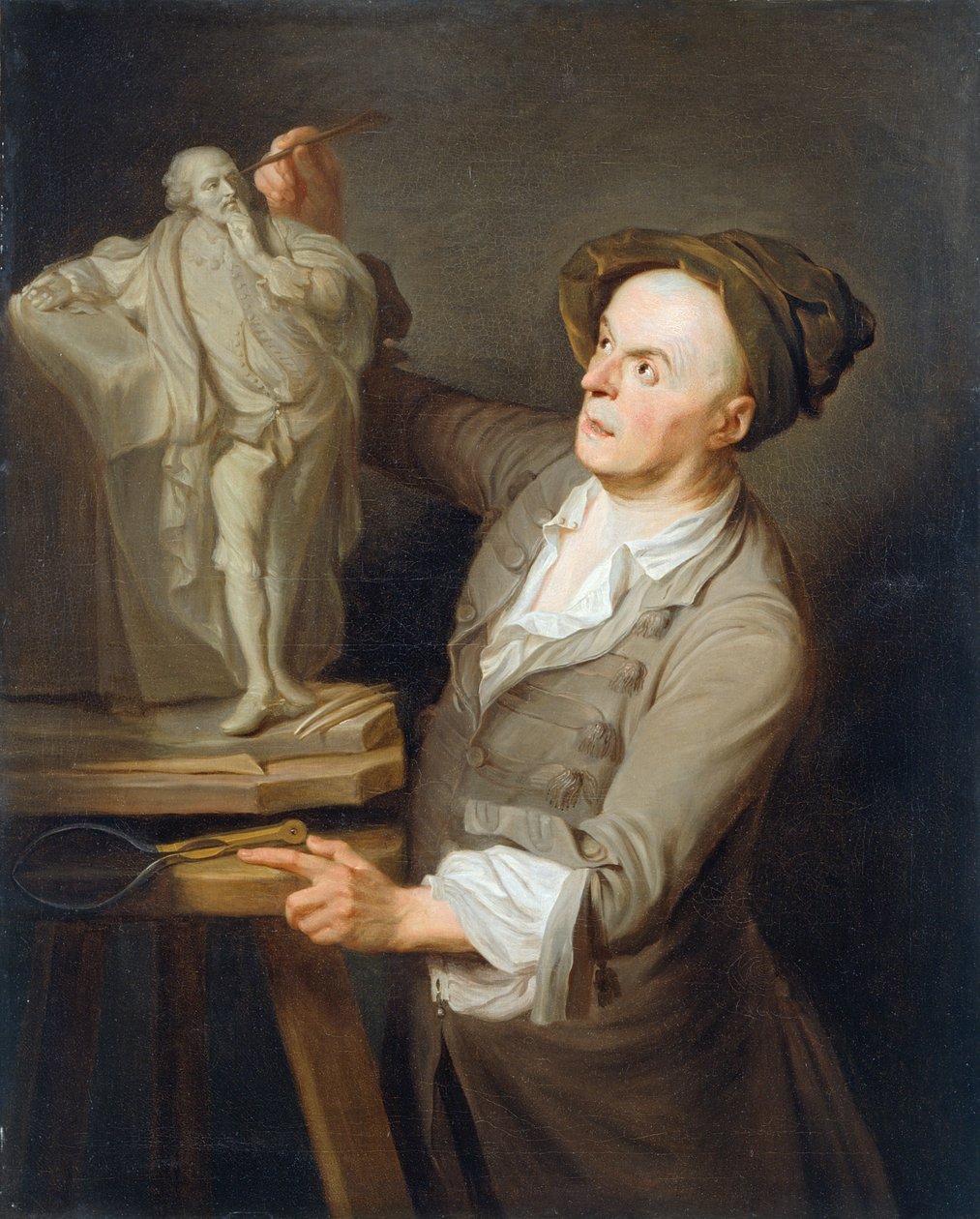 Louis-François Roubiliac (1695-1762) modelant son monument à Shakespeare - Adrien Carpentiers