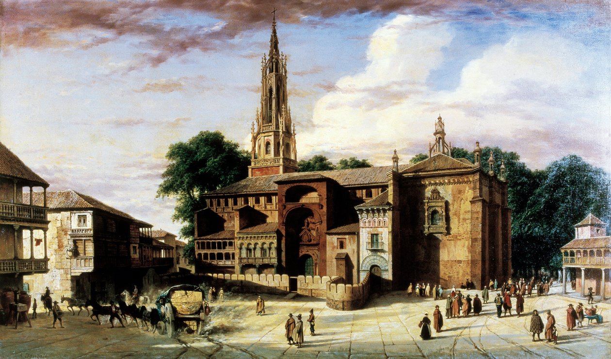 Vue de la ville de Manzanares en Espagne - Adrien Dauzats