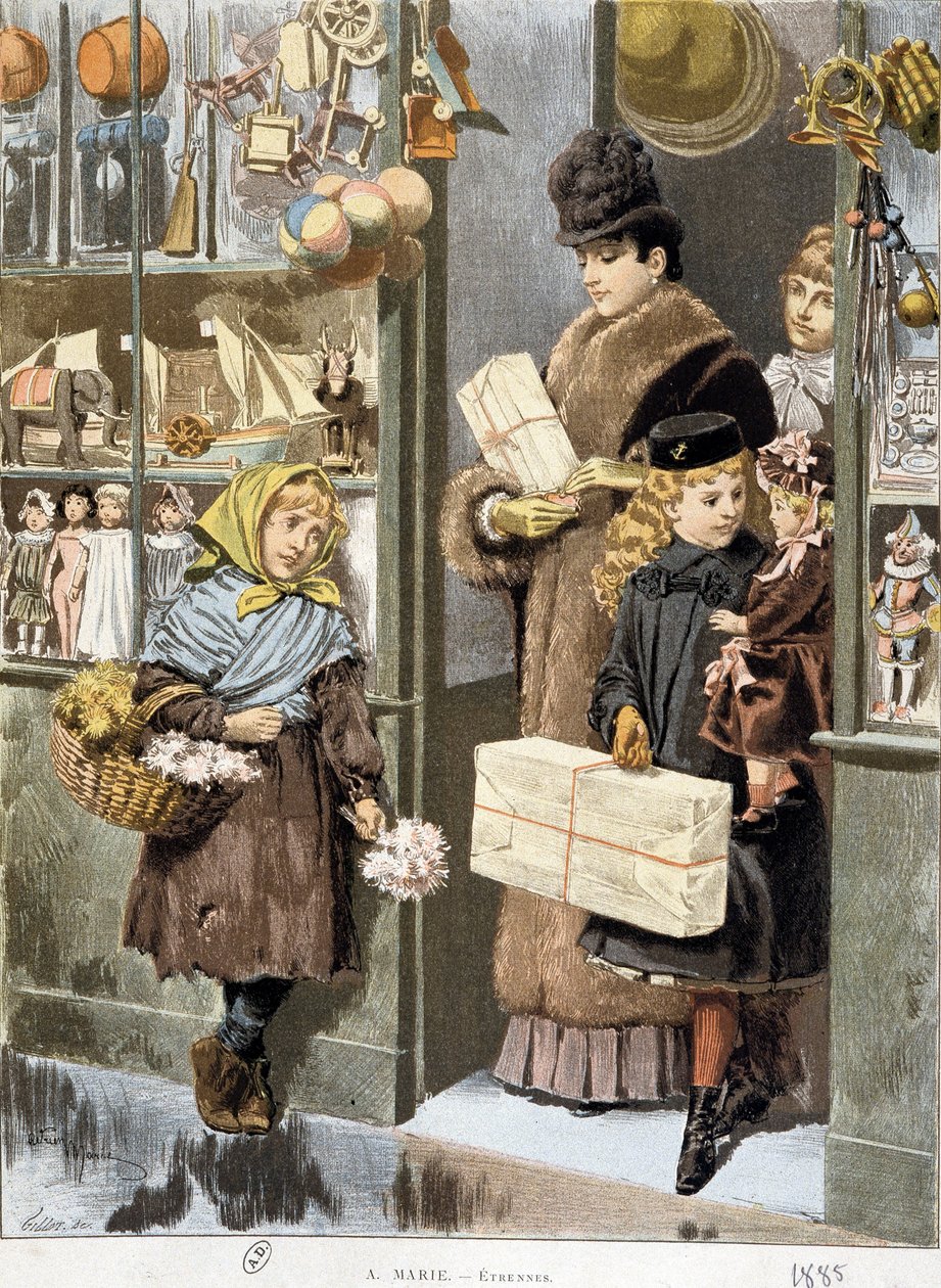 Pauvre fille vendant de petits bouquets à la sortie d