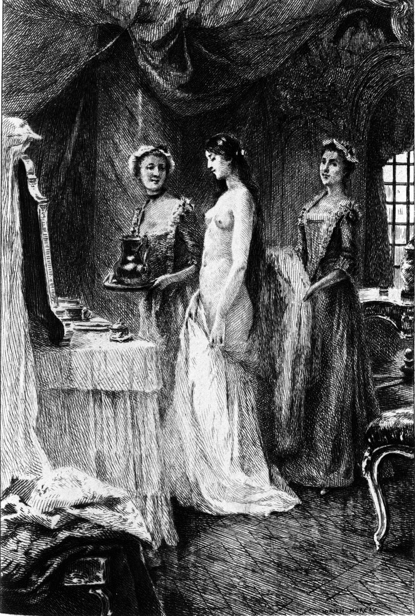 Gravure par Adrien Moreau (1843-1906) illustrant « Candide » de François Marie Arouet dit Voltaire (1694-1778) - Adrien Moreau