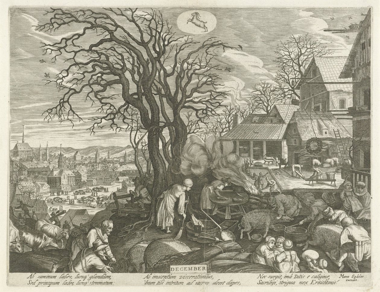 Décembre (De twaalf maanden) - Egidius  Sadeler (II)