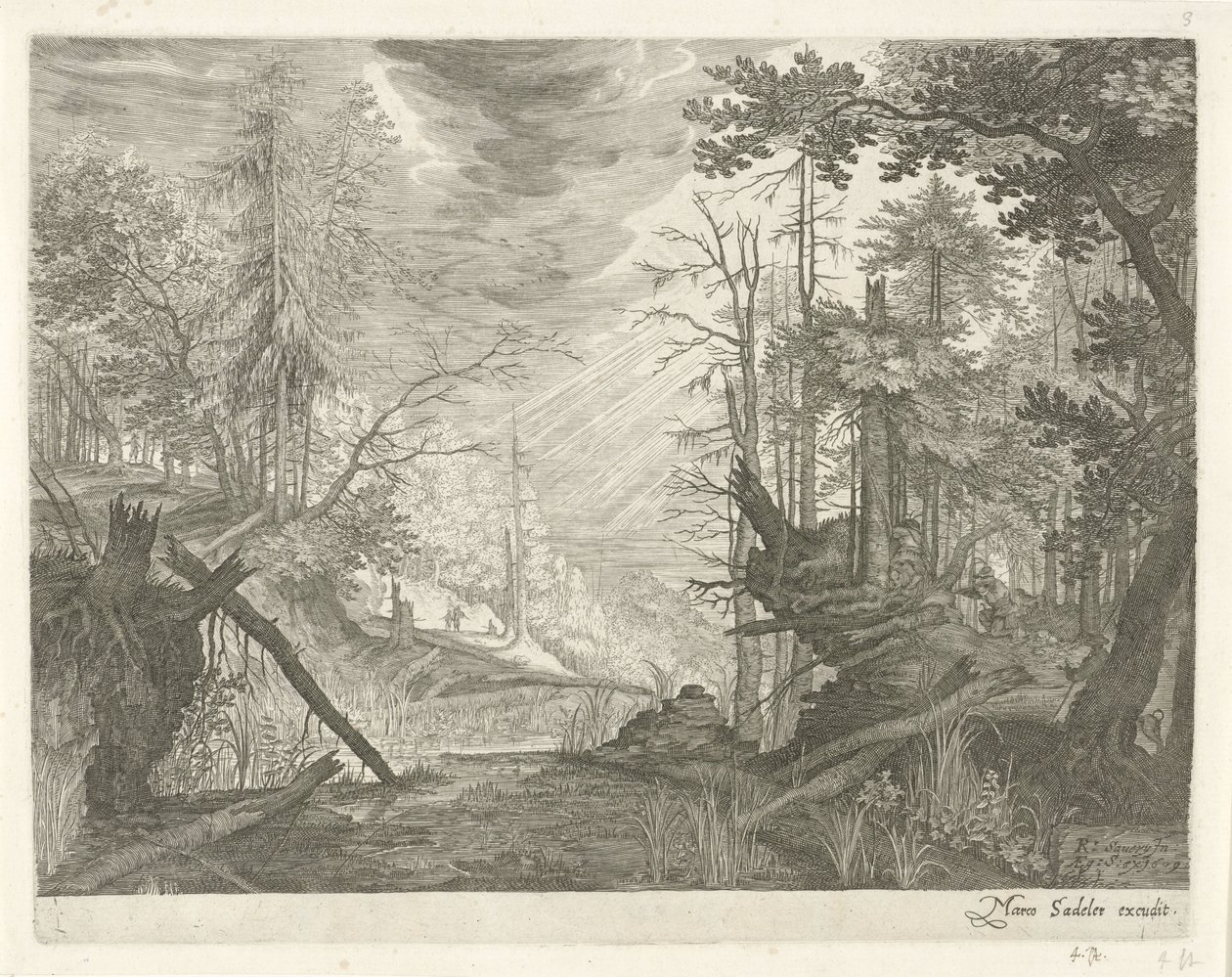 Trois chasseurs près d