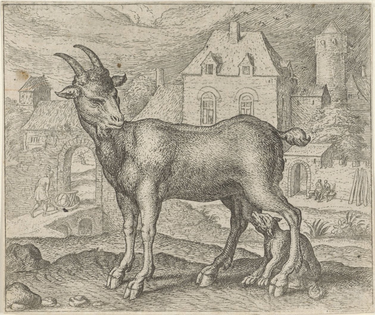 Fable de la chèvre et du jeune loup - Egidius  Sadeler (II)