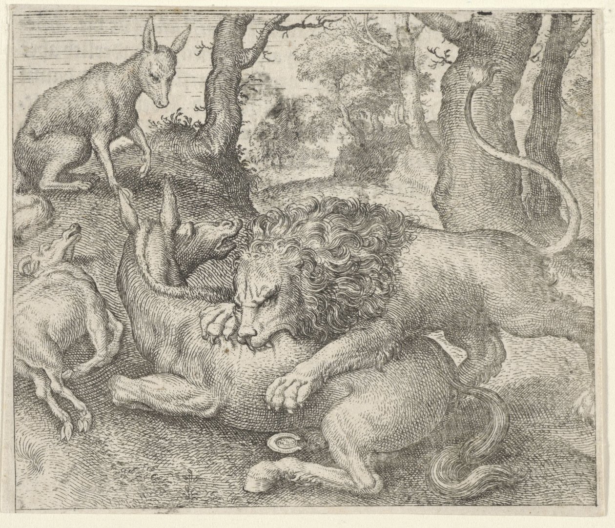 Fable du lion et du renard - Egidius  Sadeler (II)