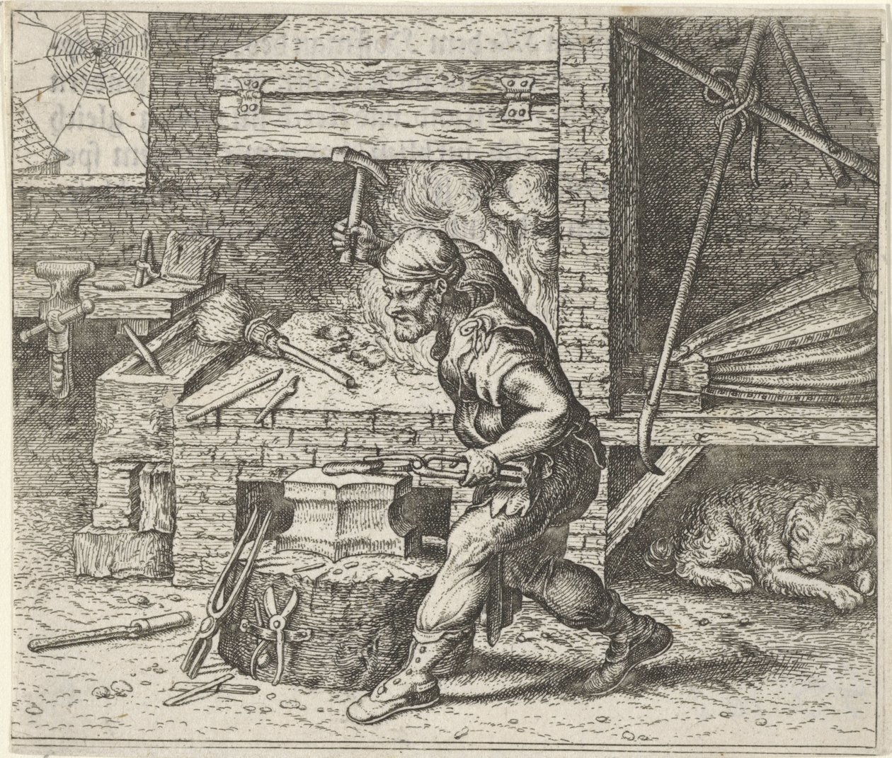 Fable du forgeron et du chien - Egidius  Sadeler (II)
