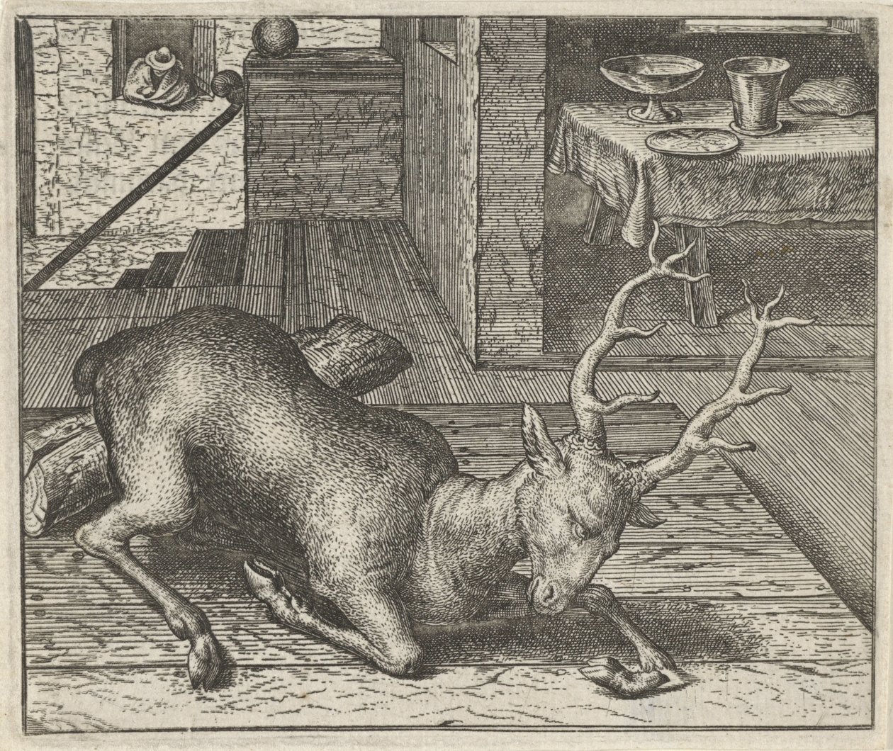 Fable du cerf ivre - Egidius  Sadeler (II)