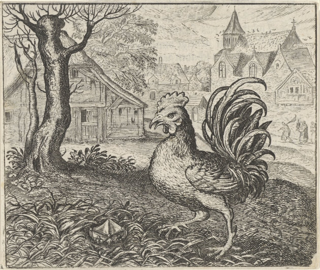 Fable du coq et du diamant - Egidius  Sadeler (II)