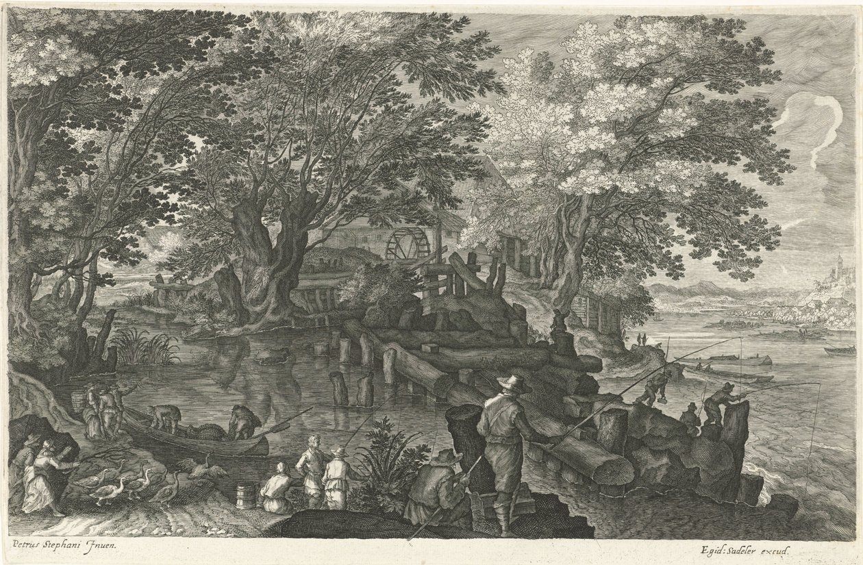Moulin à eau sur une île - Egidius  Sadeler (II)