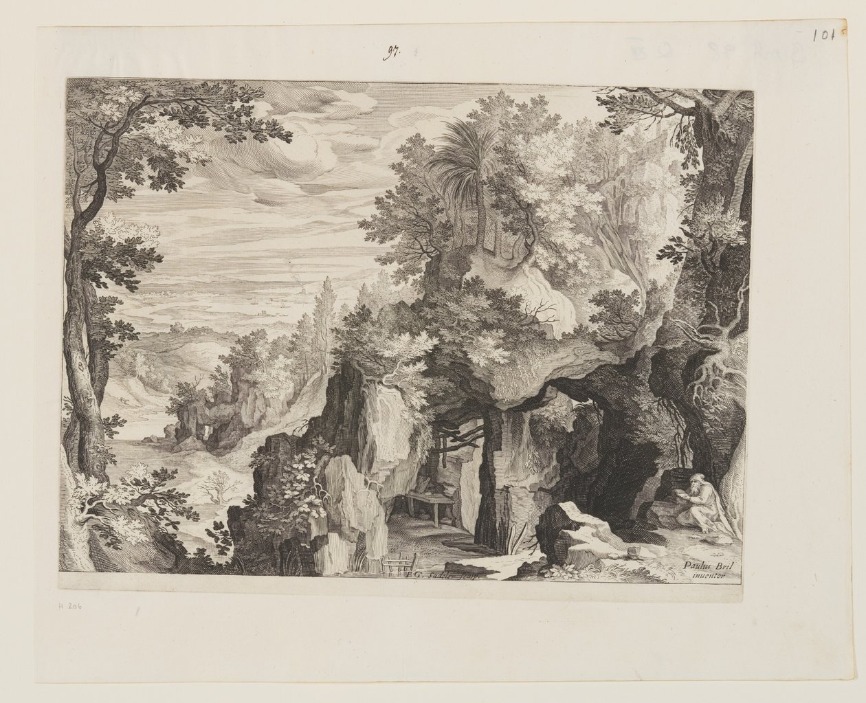 Paysage montagneux avec un ermite - Aegidius Sadeler II