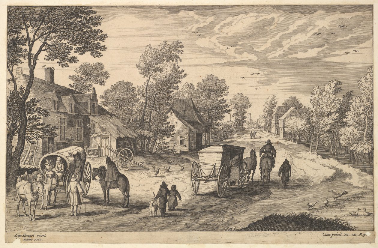 Chemin à travers un village - Aegidius Sadeler II