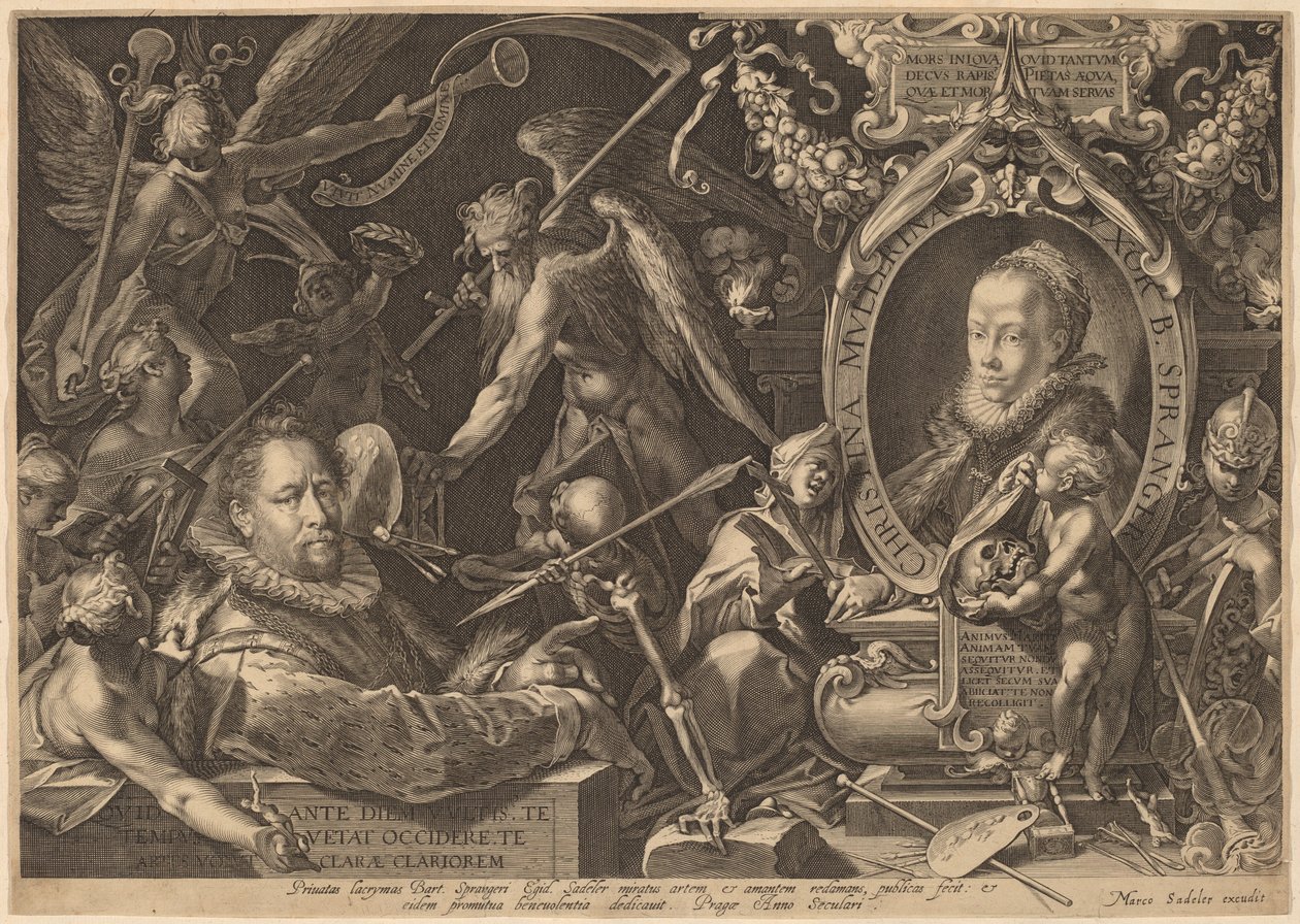 Bartholomaeus Spranger et sa défunte épouse Christina Muller - Aegidius Sadeler II, after Bartholomaeus Spranger