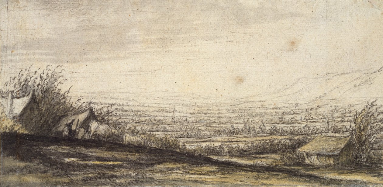 Paysage étendu avec cottage et bétail - Aelbert Cuyp